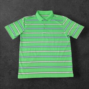 Nike Golf Tour Performance‎ Polo Shirt Dri Fit Mens Large Green Striped SS